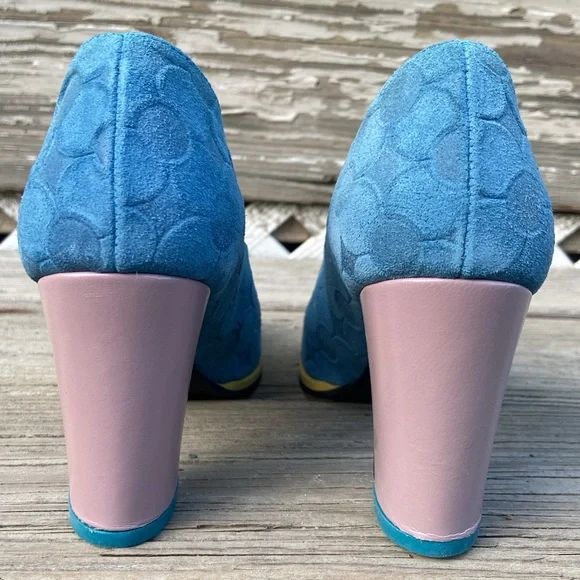 John Fluevog Shoes Attic Iris Patent Toe Pump in Blue Leather Women's Size 6-6.5 - Picture 6 of 16